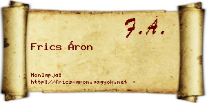Frics Áron névjegykártya